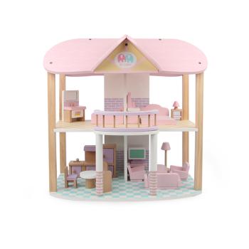 360Home Kinderspielhaus Mini Spielzeugset Landhaus Puppenhaus aus Holz